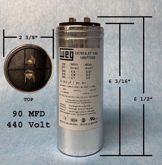 WEG 90 MFD 440 Volt Run Capacitor