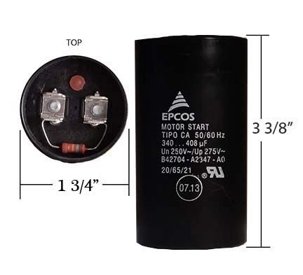 WEG 340-408 MFD 250 Volt Motor Start Capacitor