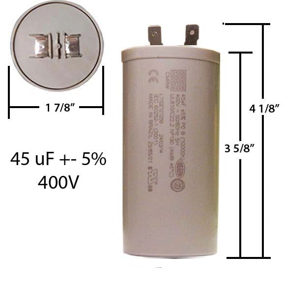 WEG 45 MFD 400 VAC Motor Run Capacitor