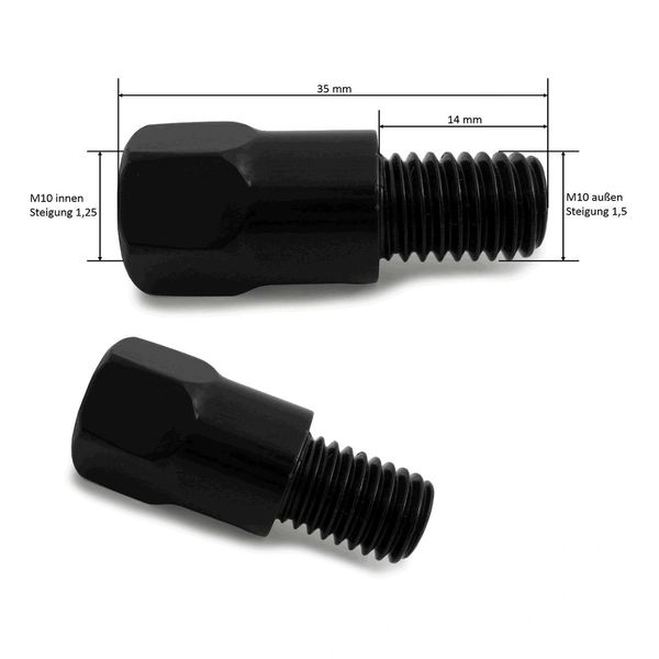 MIRROR ADAPTER M10X1,5 TO M10X1,25 FOR BMW R1200GS, ETC. or shift knob  adapter A1-1.25/1.50