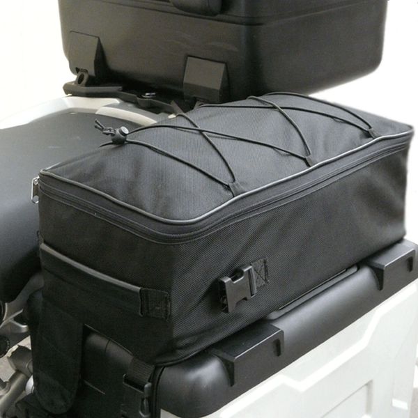 Additional bags on top of the BMW Vario side cases 