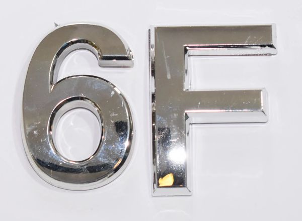 z- APARTMENT, DOOR AND MAILBOX LETTER 6F SIGN - LETTER SIGN 6 F- SILVER ...