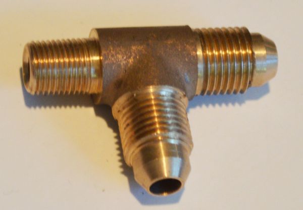 645-5 Tee - Form 5 (2 male flare and 1 NPT male fitting)