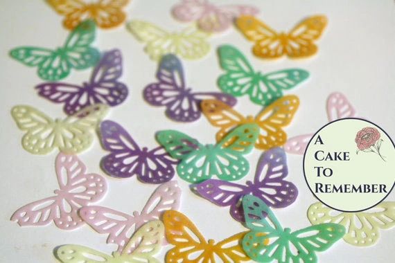 24 Lacy Edible Butterflies For Cake Decorating Cookies Cupcakes