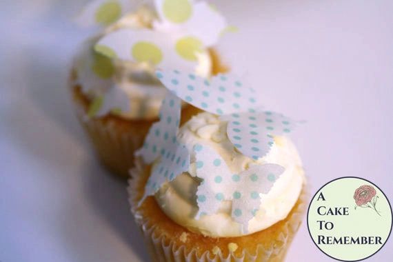 Polka Dot Edible Butterfly Mini Cupcake Decorations A Cake To