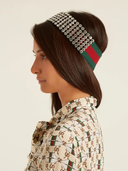 rhinestone headband gucci