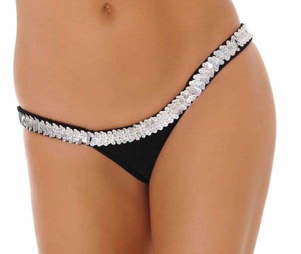 Sequin Trimmed Butterfly Thong