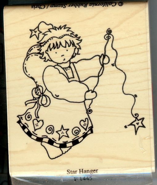 California Rubber Stamp F-1445 Little Girl, Star Hanger, S17