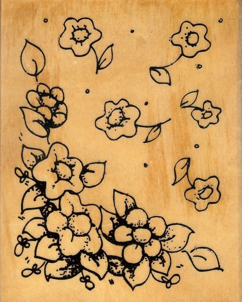 Anita's Rubber Stamp #1075 Delicate Flower Background S18