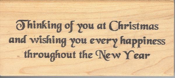 Double D Rubber Stamp H2222 Saying, Wishing happiness throughout New Year B2