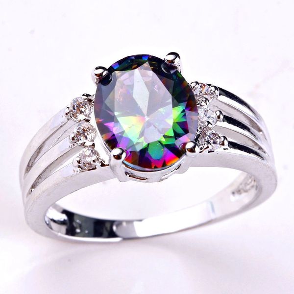 Elegant Rainbow Topaz Sterling Silver Ring
