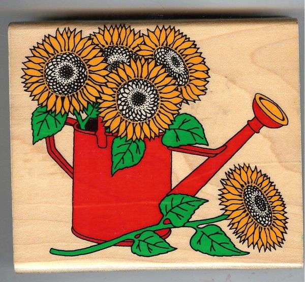 Inkadinkado # 4062 Watering Can W/Sunflowers S22