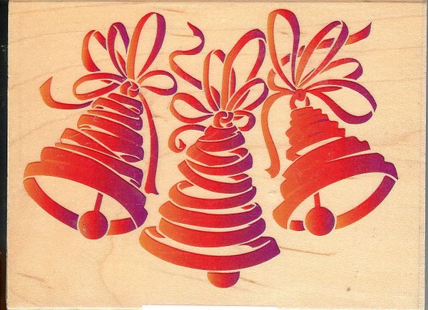 ANM Posh Impressions Rubber Stamp 550-J24 Ribbon Bells, Wedding, X-Mas S25