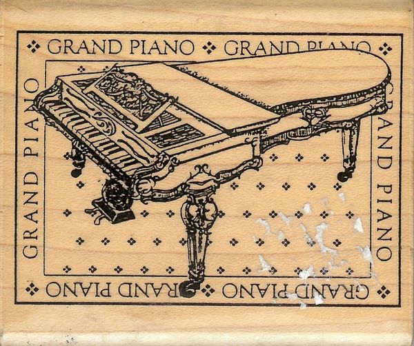 Stampington Rubber Stamp M-4060, Grand Piano, Collage, S7
