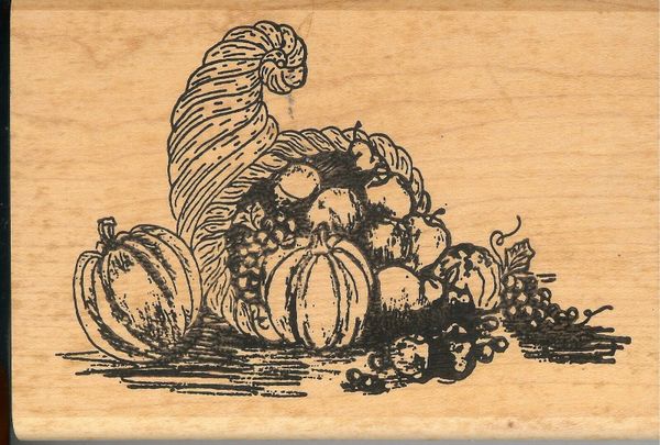 Biblical Impressions Rubber Stamp I-0941 Cornucopia, Harvest Thanksgiving S17