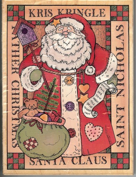 Hero Arts Rubber Stamp S-1128 Christmas, Kris Kringle, Santa Claus, Used S29