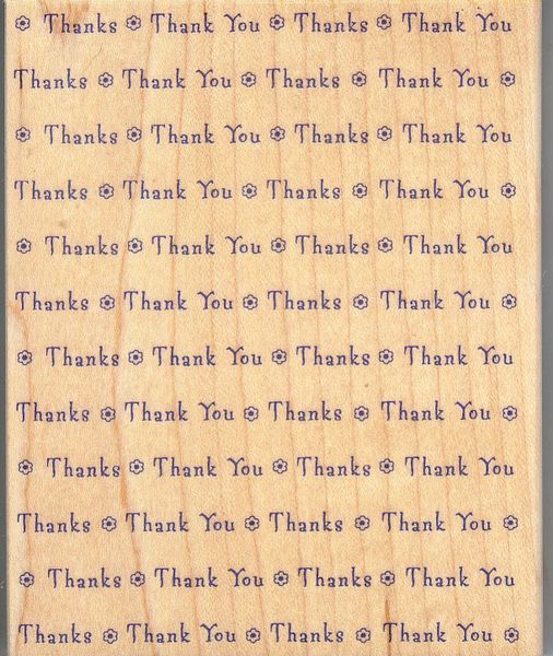 Hero Arts Rubber Stamp S-1241 Word prints Background Saying, Thank You, Used, B22