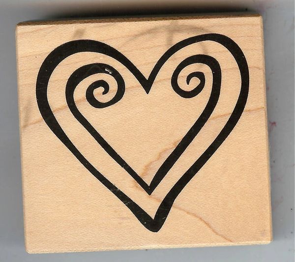 PSX Rubber Stamp F-1899 Double Heart Love S37