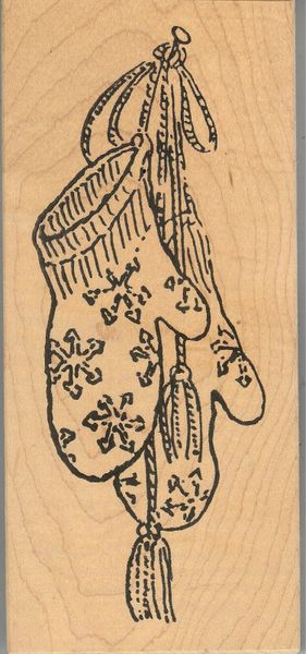 The Artful Stamper Rubber Stamp 816 Snowflake Mittens, Winter, Holiday S18