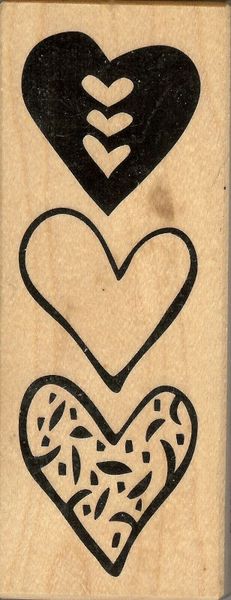 PSX Rubber Stamp G-1897 Triple Heart Love S21