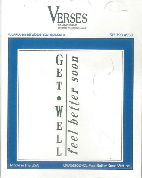 Verses Rubber Stamp GW0630D-CL, Cling Mounted, Get Well, New CB2