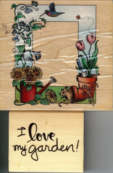 Lot of 2 Rubber Stamp K-2879 Beautiful Bird and Flower Frame B3