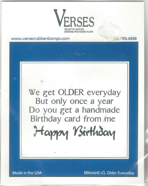 Verses Rubber Stamp BB0401E-CL, Cling Mounted, Older Every day, New CB2