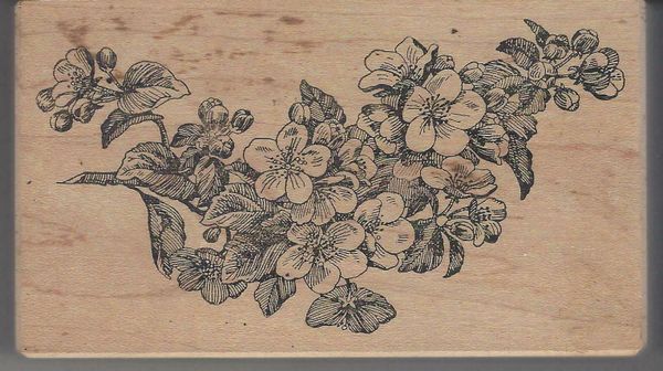 Stampa Barbara Rubber Stamp K-409 flower sprig S5