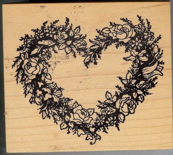 PSX Rubber Stamp, K-244 Beautiful Rose Heart B3