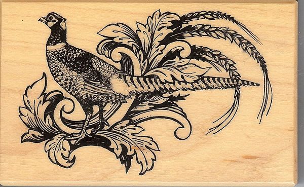 PSX Rubber Stamp G-3225 Very Pheasant & Wheat SSBD1-7
