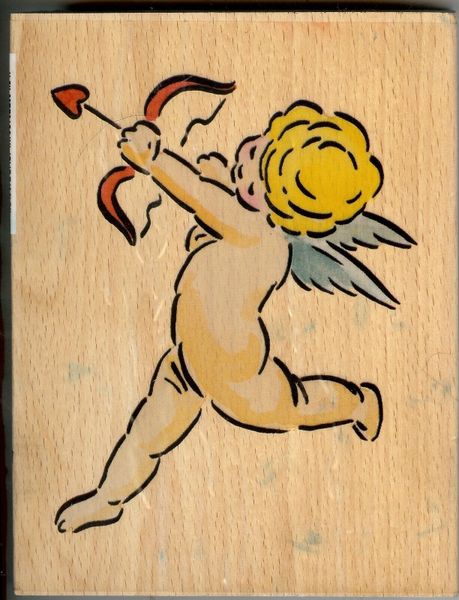 Sugarloaf Rubber Stamp W-4015 Cherub with Bow & Arrow, Collage, XL S42