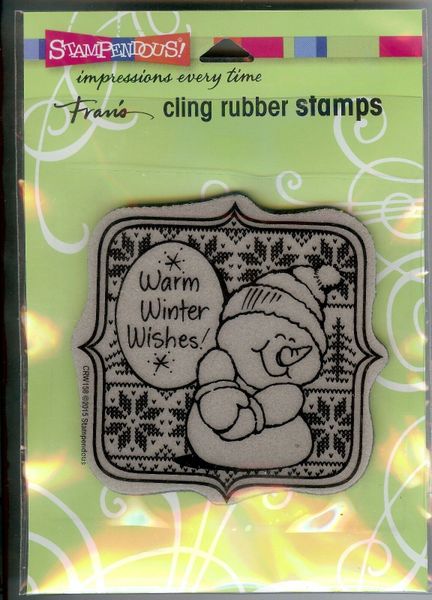 Stampendous Rubber Stamp CRW-158, Cling Mount Warm Winter Wishes CB2