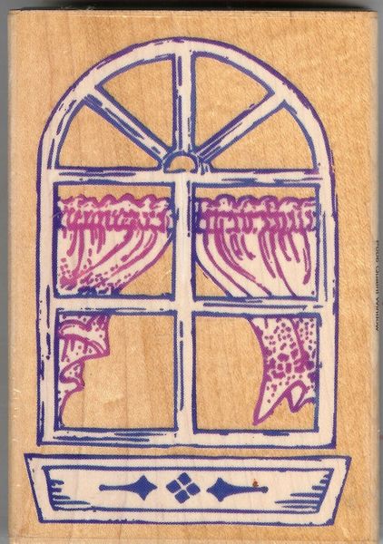Stampendous Rubber Stamp P-006, Quaint Country Window & Flower Box, Collage, S35