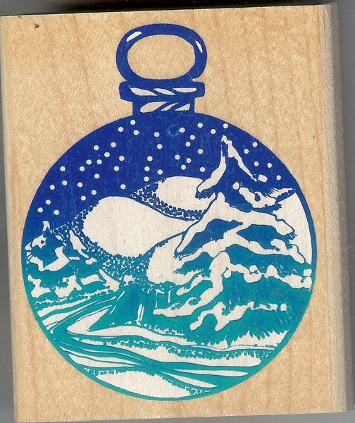 Posh Impressions Rubber Stamps Ornament, Beautiful Snow Scean S14