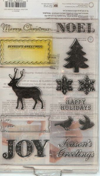 Martha Stewart Rubber Stamp M-230317 Holiday Phrase 13 Clear Stamp Set S21