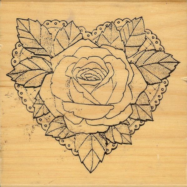 Hampton Arts Rubber Stamp H-8306 Beautiful Rose Doily B3