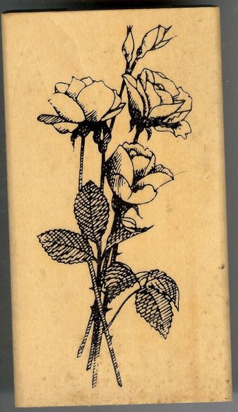 Anita's Rubber Stamp H-0832 3 Beautiful Long-Stemmed Roses S13