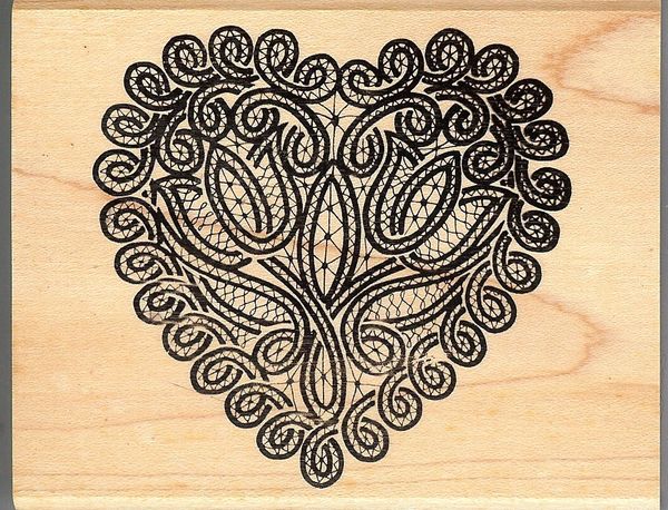 Rubber Stampede Rubber Stamp G-947, Lace Heart, Love, S29