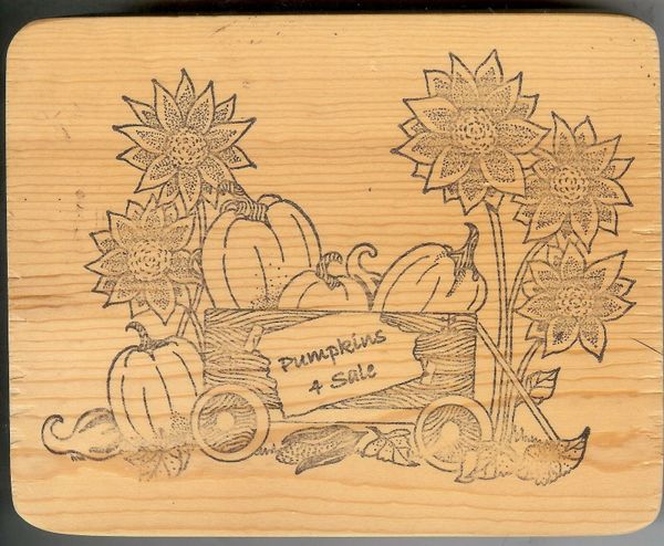 M & M Rubber Stamp K-1250 Pumpkins 4 Sale, Halloween, Fall B2