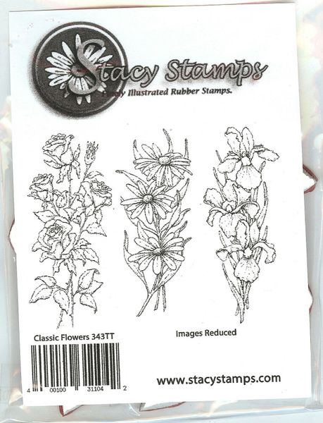 Stacy Rubber Stamp 343-TT My Garden Series, Classic Flowers, New B2