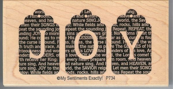 My Sentiments Exactly Rubber Stamp P734, Saying Joy Tags S18