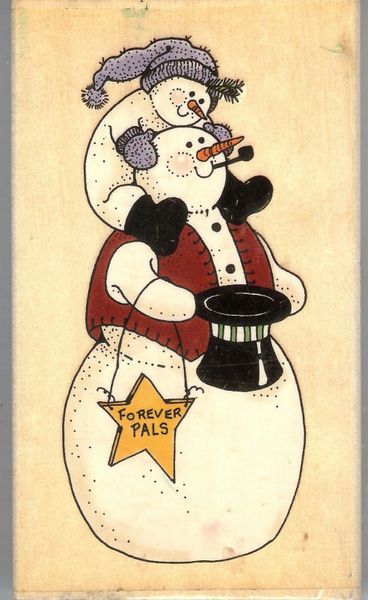 Sandi Gore Evans Rubber Stamp H-25038 Forever Pals, Snow Winter S13