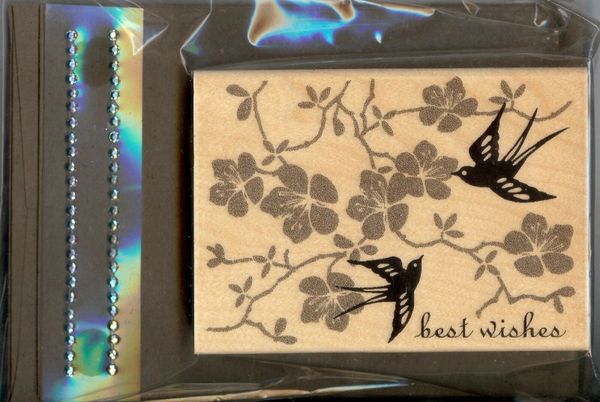 Hero Arts Complete Greeting w/1 Rubber Stamp, CK-140 Decorative Birds B2