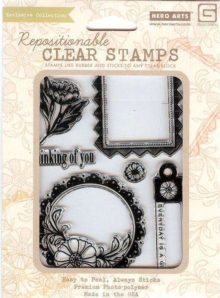 Hero Arts, Basic Grey Acrylic Stamps CL548 Enjoy B2