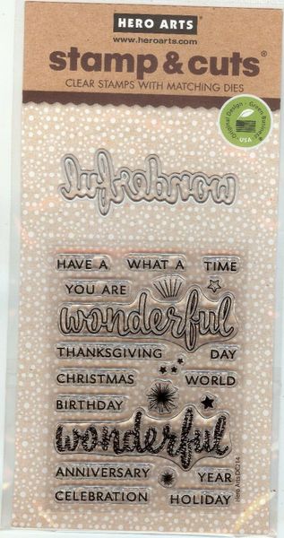 Hero Arts 2017 DC 214 Christmas, Acrylic Clear Stamp & Cut Set New CB2