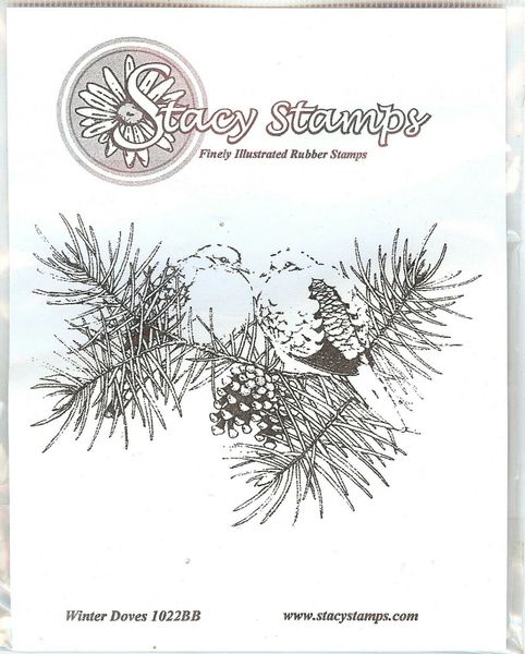 Stacy Rubber Stamp 1022BB Wildlife, Winter Doves, New, Cling Mount B2