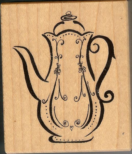 PSX Rubber Stamp E-2502, Tea Pot, Collage, S30