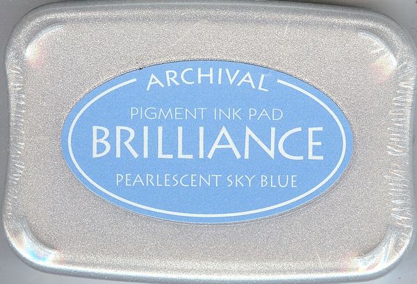 Tsukineko Brilliance Pigment Ink Pad BR-38 Pearlescent Sky Blue, NEW UDB2