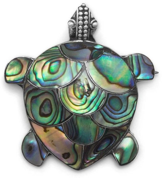 Paua Shell Beautiful Turtle Pin/Pendant SSM