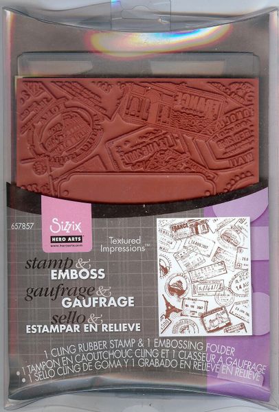 Hero Arts-Sizzix 657765 Stamp & Embossing Set Use w/Cuddle Bug or Sizzix B1